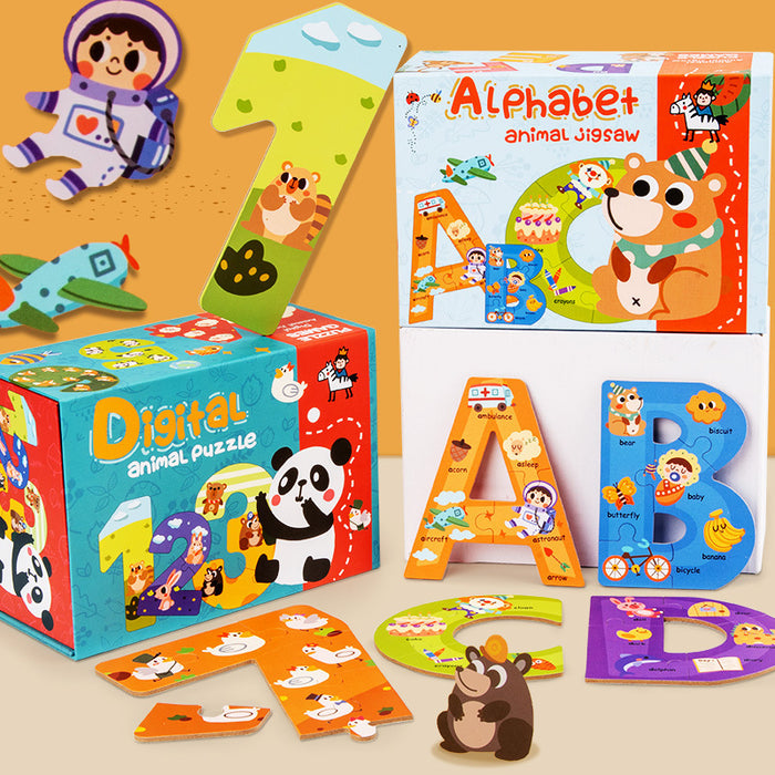 DOT ART Infant And Toddler Large Puzzle Folding Numbers And Letters Jigsaw Puzzles