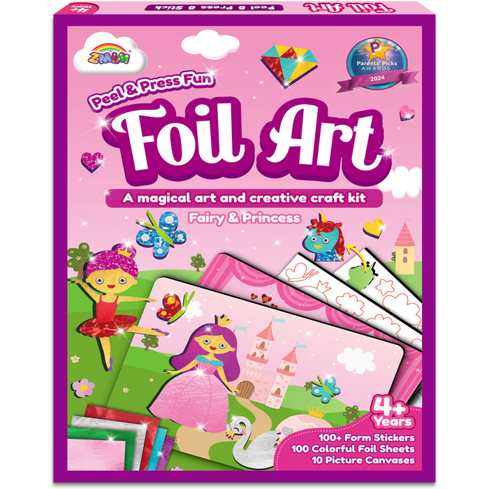 ZMLM Foil Art Sticker Kit for Kids - Dress-Up Princess Theme