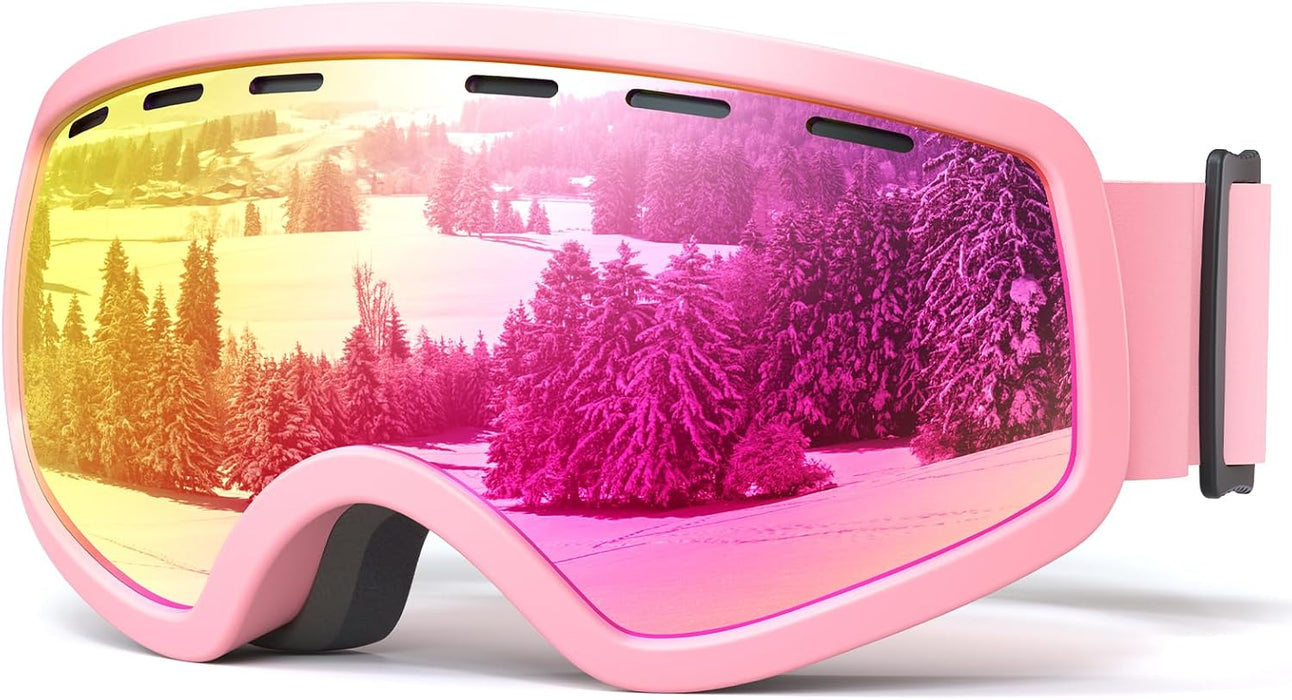 ZMLM kids Pink Ski Snowboard Goggles
