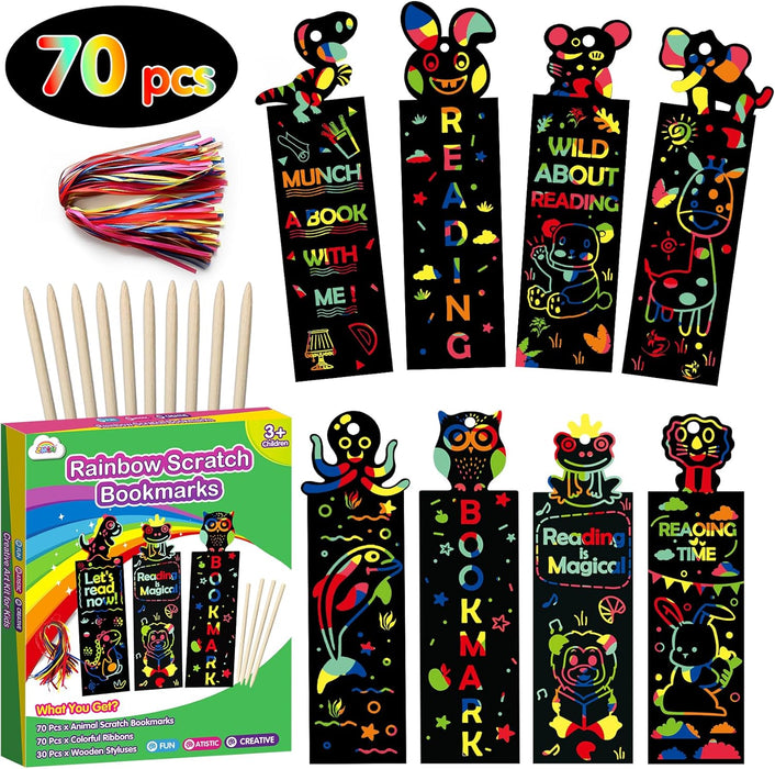 ZMLM Animal Scratch Bookmark for Kids