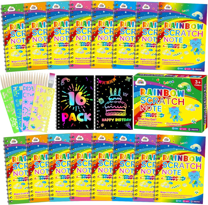ZMLM Rainbow Scratch Party Favors Kids