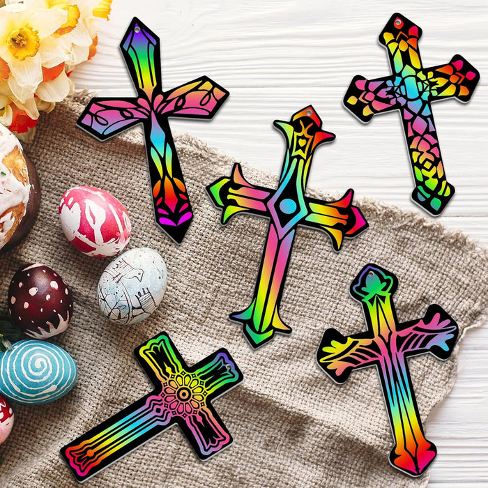 ZMLM Art-Craft Scratch Cross Ornament 60 pcs
