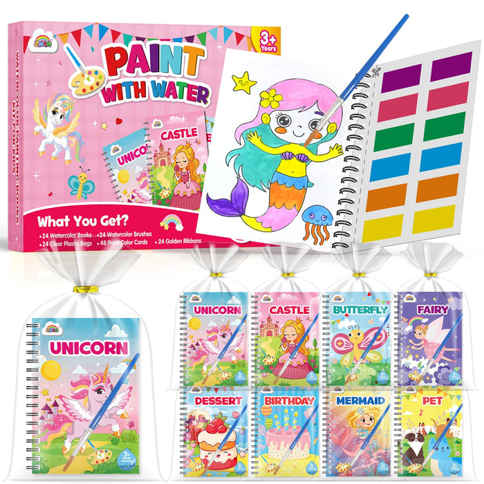 ZMLM 24 Water Coloring Books for Kids Ages 4-8 (Girl))