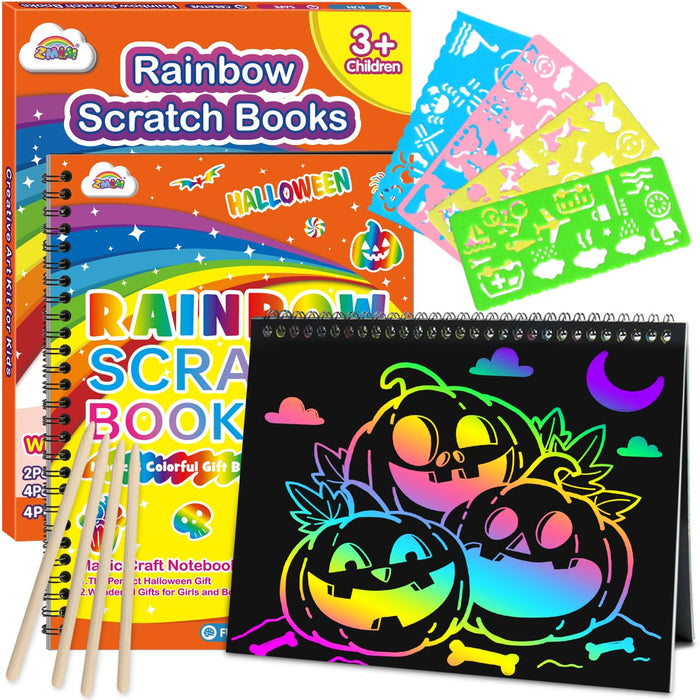 ZMLM 2 Pack Scratch Paper Art-Crafts (Halloween)
