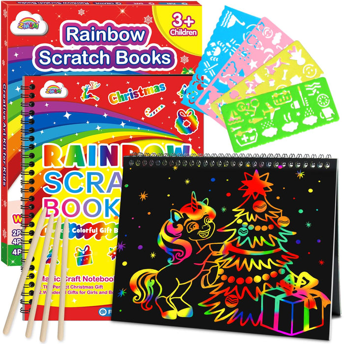 ZMLM 2 Pack Rainbow Notebooks for 3-10 Years (Christmas)