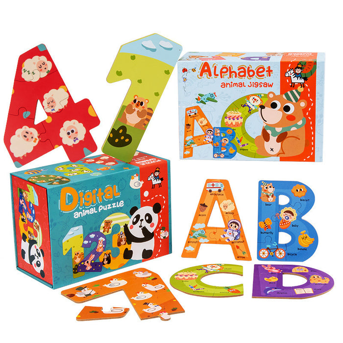 DOT ART Infant And Toddler Large Puzzle Folding Numbers And Letters Jigsaw Puzzles