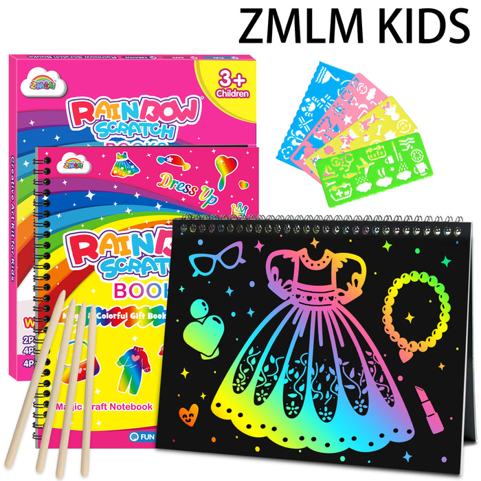 ZMLM KIDS  2 Pack  Scratch books for drawing Painting sets for children  dress up