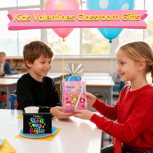 ZMLM Rainbow Scratch Party Favors Kids: Valentines Day Classroom Gifts