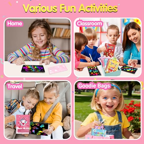 ZMLM Rainbow Scratch Party Favors Kids: Valentines Day Classroom Gifts