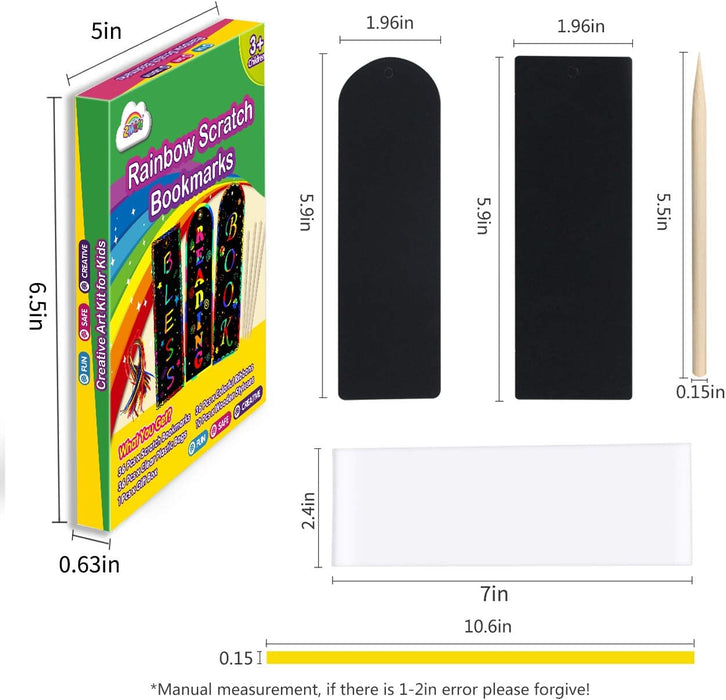 ZMLM Scratch Paper Art Bookmarks Kids