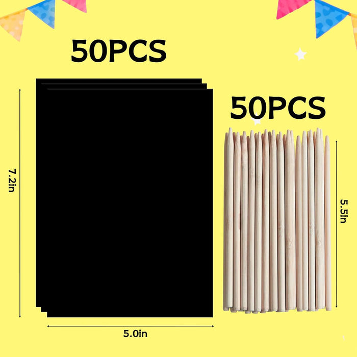 ZMLM Easter 100PCS Rainbow Scratch Paper Art Gifts