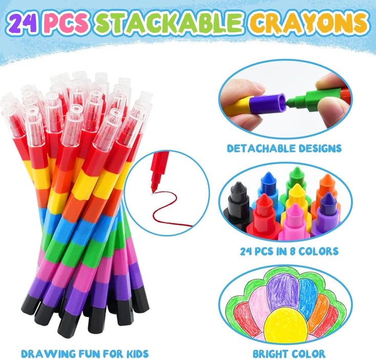 24-Pack Mini Coloring Books with Crayons –Party Favors Ages 4-12