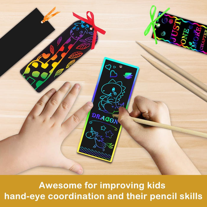 ZMLM Scratch Paper Art Bookmarks Kids