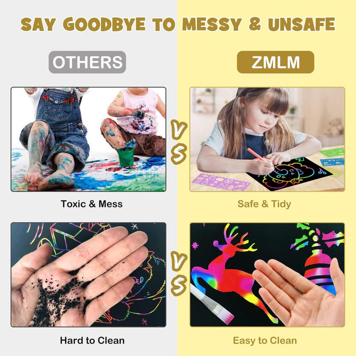 ZMLM Rainbow Scratch Paper Kit: 117Pcs