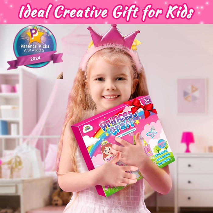 ZMLM Princess & Unicorns 3-in-1 DIY Creative Sticker Coloring Activity Book