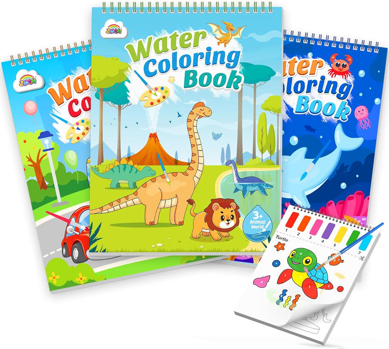 ZMLM Paint with Water Coloring Books for Kids (Traffic & Animal & Sea)