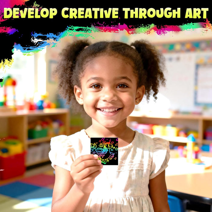 ZMLM Rainbow Scratch Art Paper Mini Note for Kids Gifts