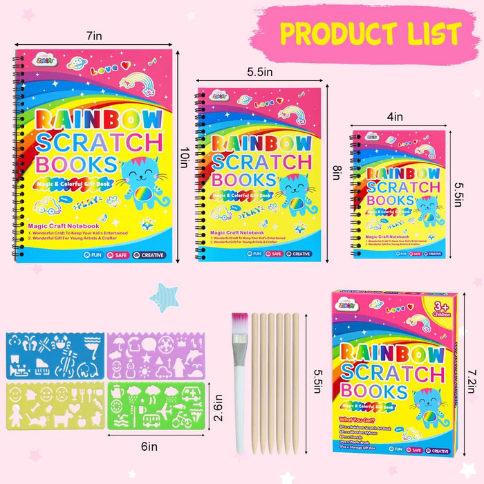 ZMLM Rainbow Scratch Paper for Kids