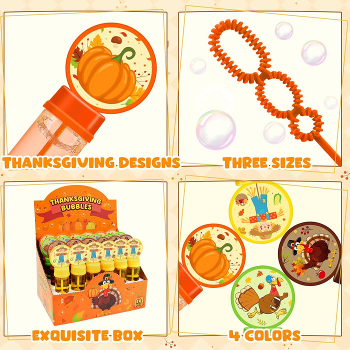 ZMLM 24Pack Fall Thanksgiving Party Favors Bubbles for kids