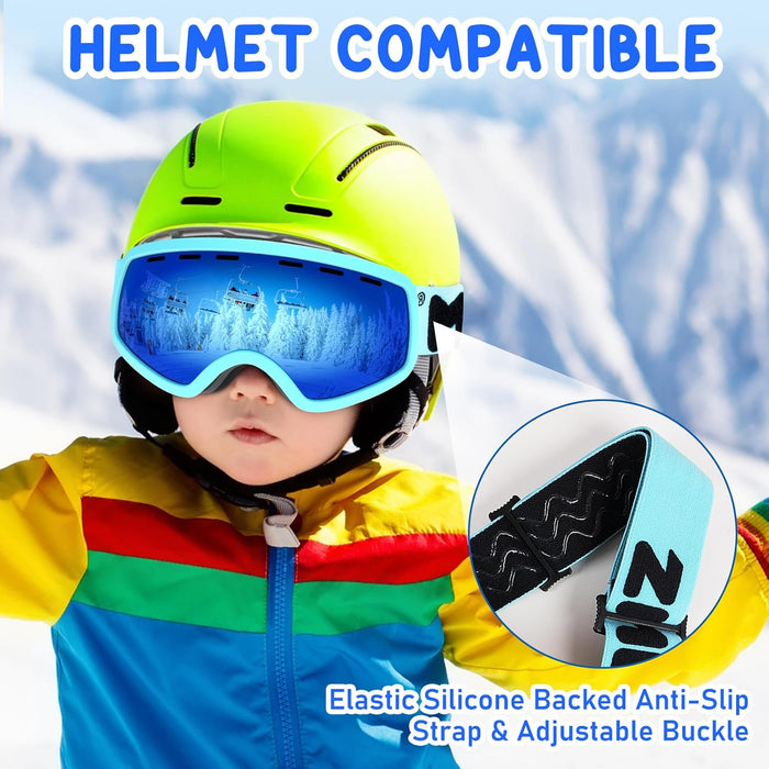 ZMLM kids Pink Ski Snowboard Goggles