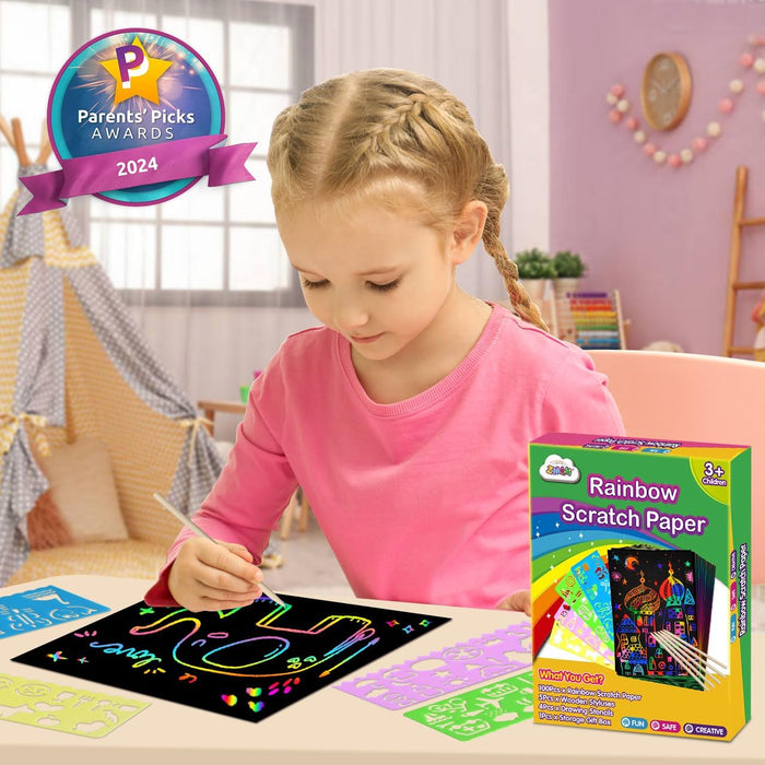 ZMLM Rainbow Scratch Paper Kit: 117Pcs