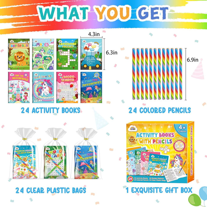 ZMLM 24 Activity Books for Kids Party Favors ages 4-12