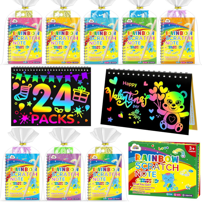 ZMLM Rainbow Scratch 24-Pack Art Party Favors Ages 3+