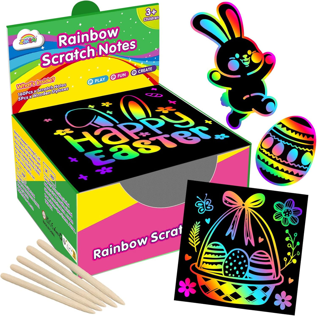 ZMLM Rainbow Scratch Mini Art Notes – 125 Sheets Creative Drawing