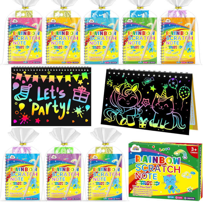 ZMLM Rainbow Scratch 24-Pack Art Party Favors Ages 3+
