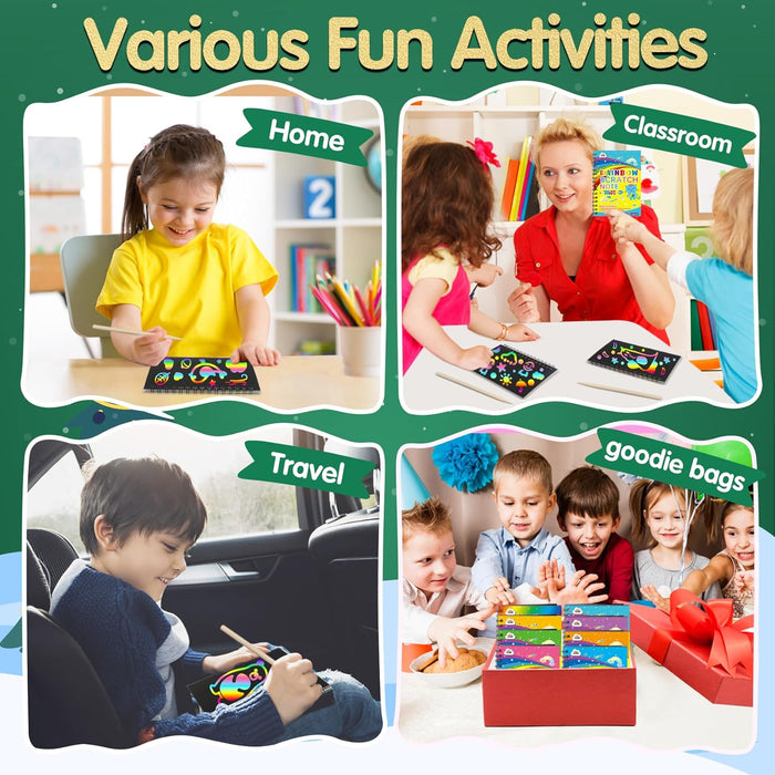 ZMLM Rainbow Scratch Party Favors Kids