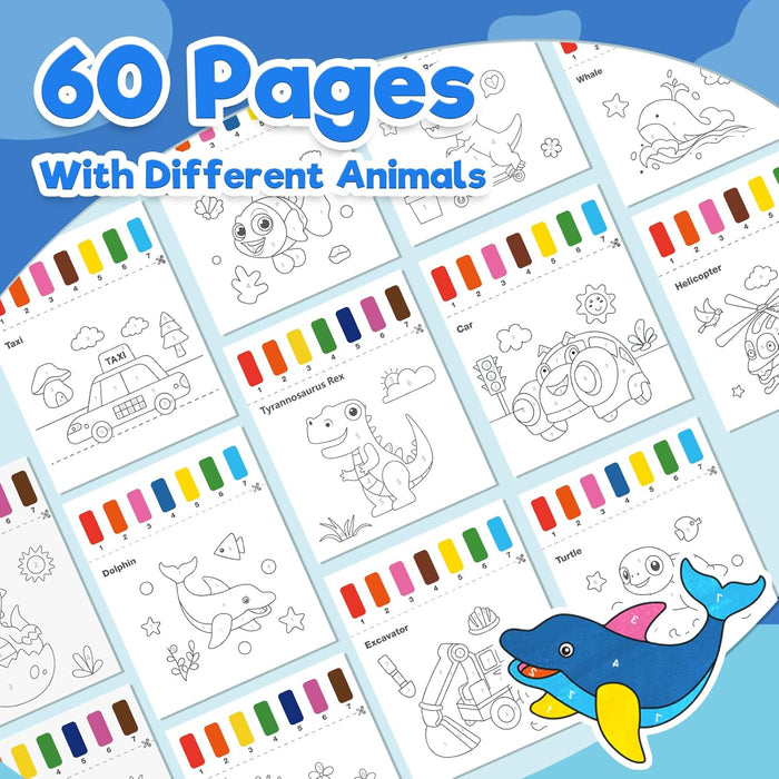 ZMLM Paint with Water Coloring Books for Kids (Traffic & Animal & Sea)