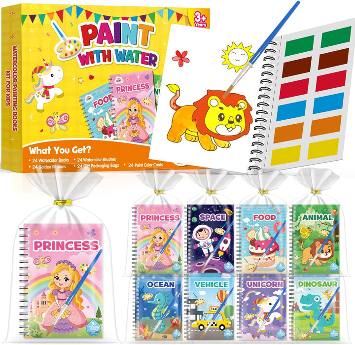 ZMLM 24 Pack Drawing Pad Party Favors Water Coloring Books Ages 4-8