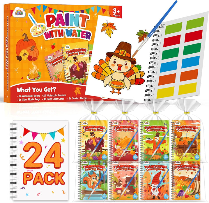 ZMLM 24 Pack Drawing Pad Party Favors Water Coloring Books Ages 4-8