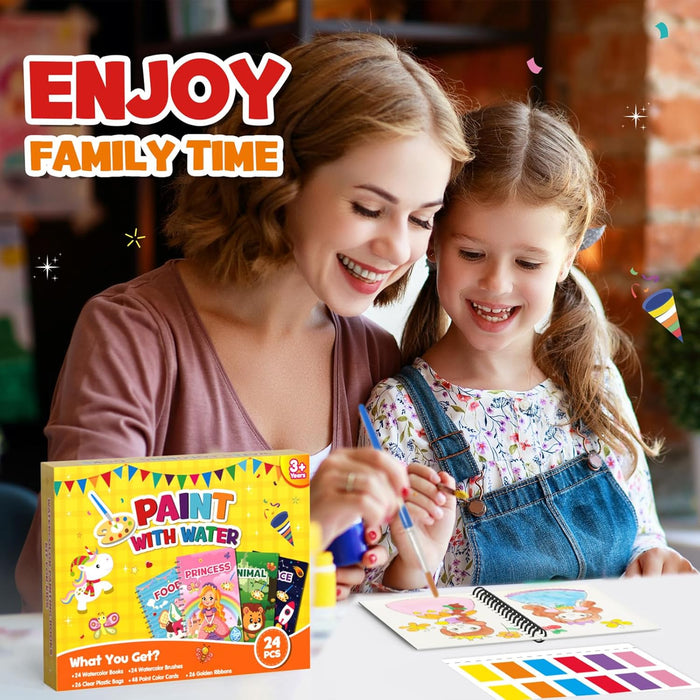ZMLM 24 Pack Drawing Pad Party Favors Water Coloring Books Ages 4-8