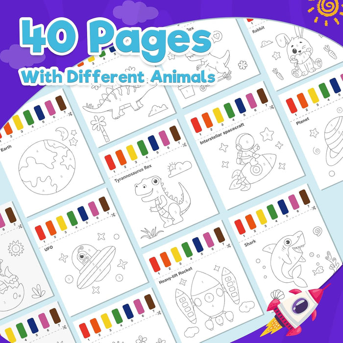ZMLM Paint with Water Coloring Books for Toddlerss (Dinosaurs & Space)