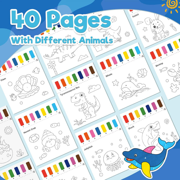 ZMLM Paint with Water Coloring Books for Toddlers (Dinosaurs & Sea)