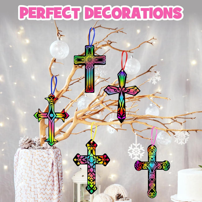 ZMLM Art-Craft Scratch Cross Ornament 60 pcs