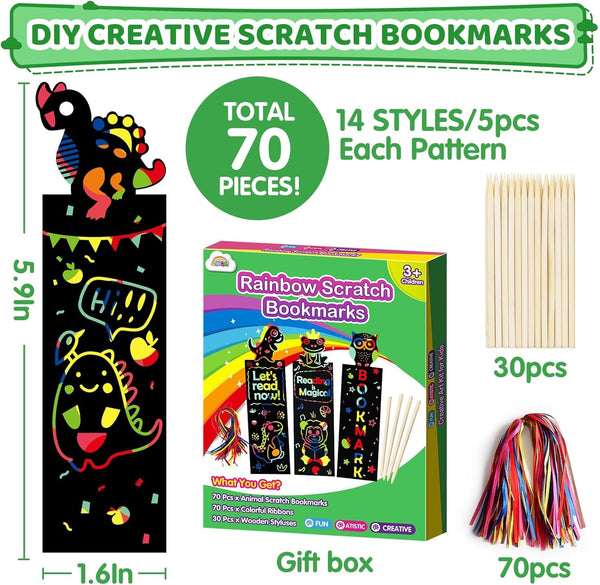 ZMLM Animal Scratch Bookmark for Kids