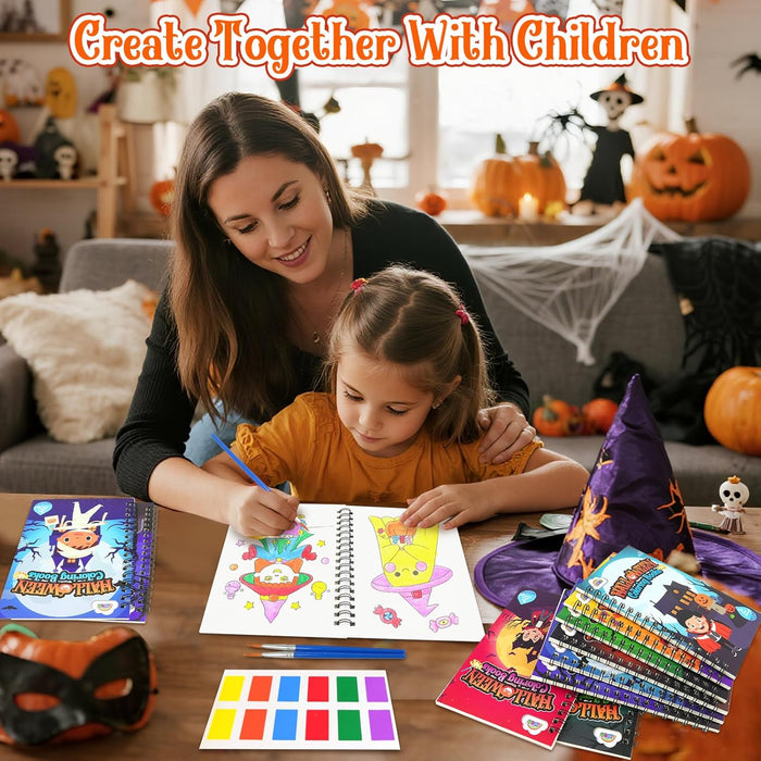 ZMLM 24  Bulk Mini Coloring Books for Kids Ages 4- 8 (Halloween)