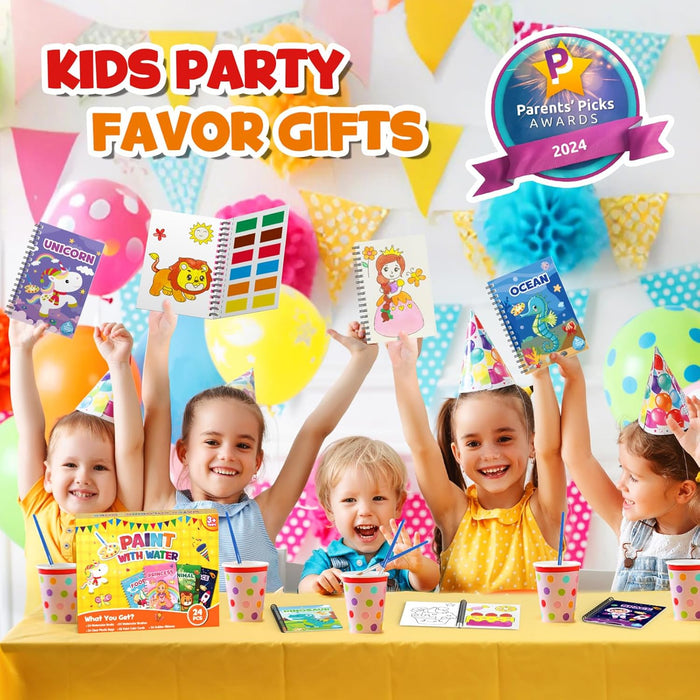 ZMLM 24 Pack Drawing Pad Party Favors Water Coloring Books Ages 4-8