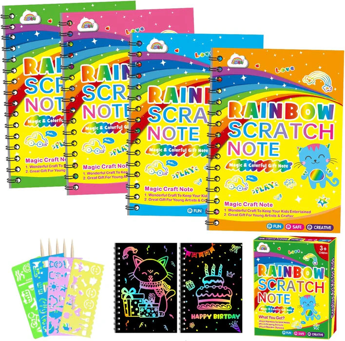 ZMLM Rainbow Scratch 24-Pack Art Party Favors Ages 3+