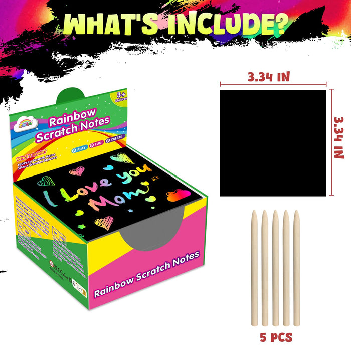ZMLM Rainbow Scratch Mini Art Notes – 125 Sheets Creative Drawing