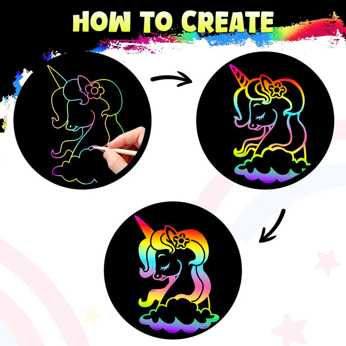 ZMLM Rainbow Scratch Mini Art Notes – 125 Sheets Creative Drawing