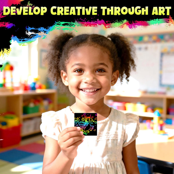 ZMLM Rainbow Scratch Mini Art Notes – 125 Sheets Creative Drawing