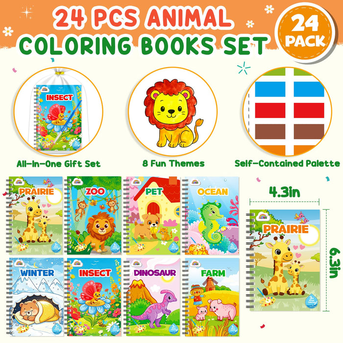 ZMLM 24 Pack Animals Coloring Books for Kids 4-8(Animals)