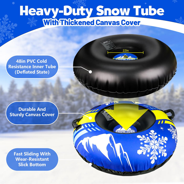 ZMLM Snow Tubes for Sledding Heavy Duty - 48'' Inflatable Snow Tube