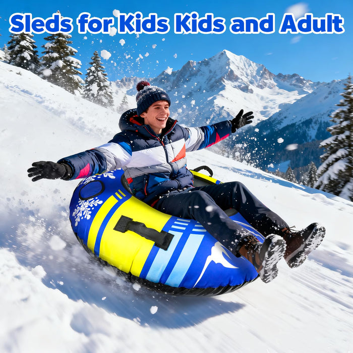 ZMLM Snow Tubes for Sledding Heavy Duty - 48'' Inflatable Snow Tube
