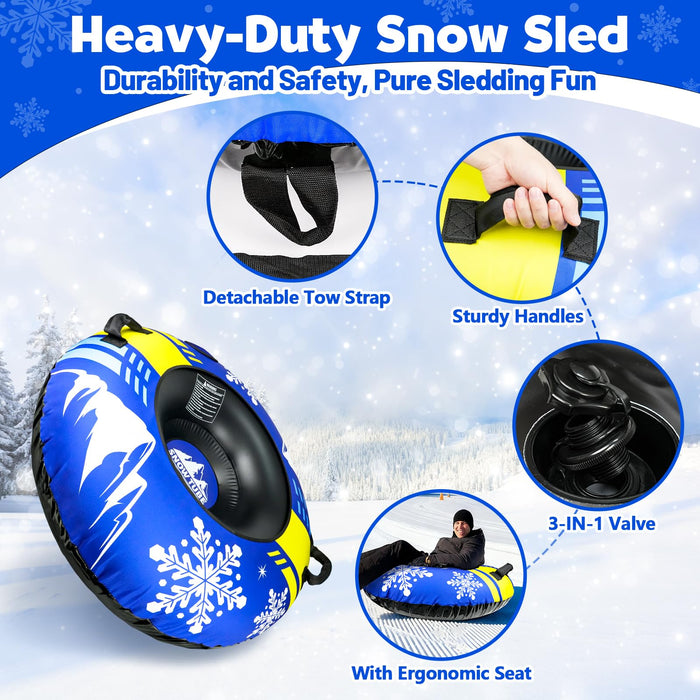 ZMLM Snow Tubes for Sledding Heavy Duty - 48'' Inflatable Snow Tube