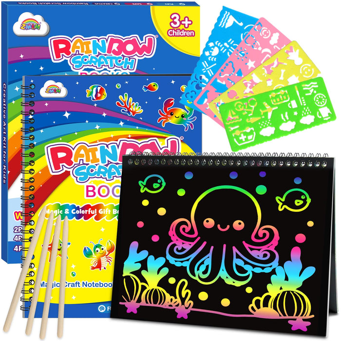 ZMLM  2 Pack Rainbow Notebooks( Ocean)