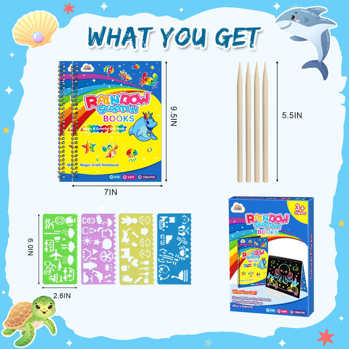ZMLM  2 Pack Rainbow Notebooks( Ocean)